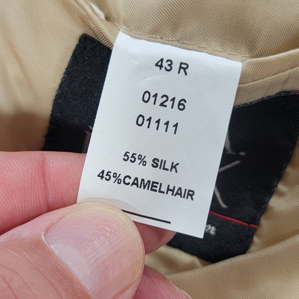 Jos A Bank Sport Coat Signature Collection Silk Camel Hair Blazer Tan Men's‎ 43R - Picture 4 of 10